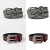 Shimmering PU Waist Belt with Carved Floral Buckle for Girls Jeans Skirt Decor