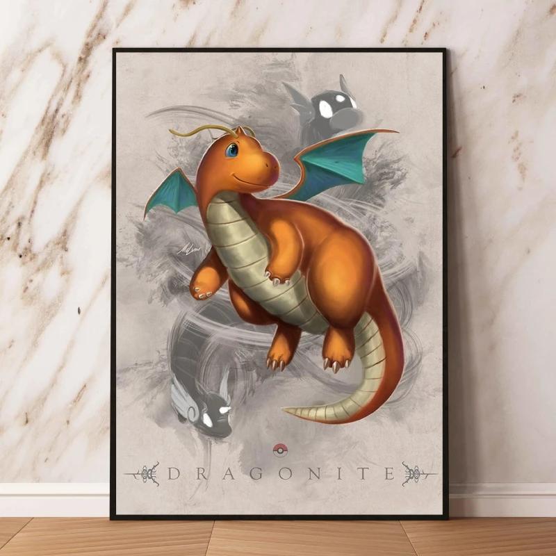 

Pokemon Anime Canvas Painting Pikachu Poster Print Mural Picture Wall Art Home Decor Gifts Cuadros 21X30CMNo Framed