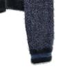 Desigual border Long sleeve Lame fur cardigan S Navy system Women Used