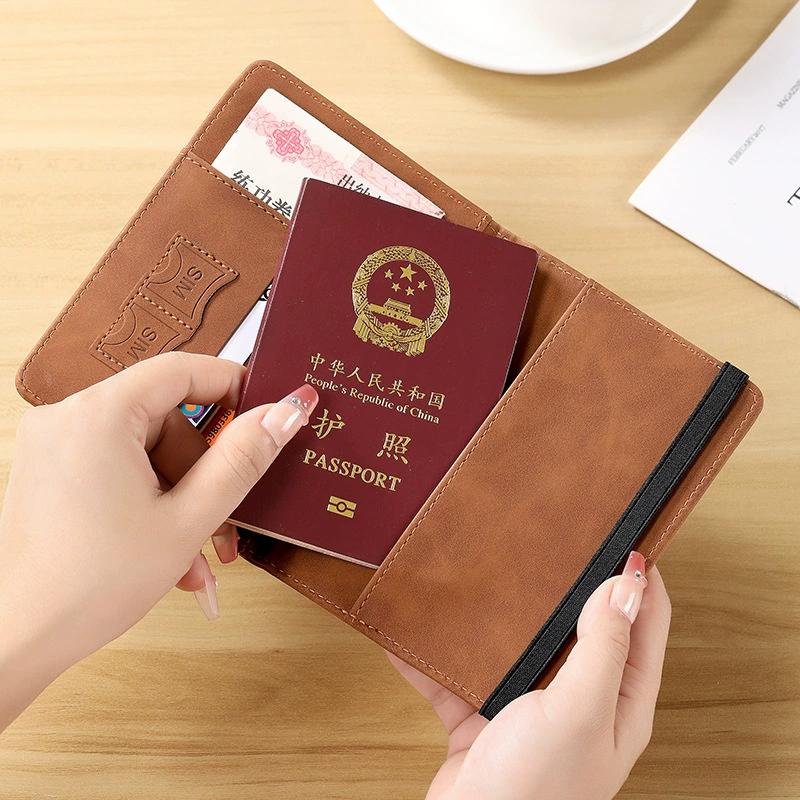 Men Women Travel Passport Holder Cover Case RFID PU Leather Credit ID Card Holder Case Ticket Protective Wallet