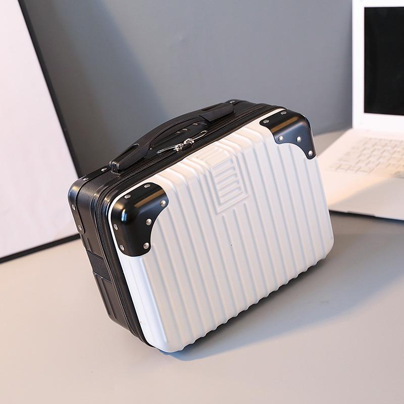 Small Suitcase, Mini Makeup Case 14-Inch Compact Case Souvenir Carry-On Storage Lockable Carry-On Cosmetic Bag