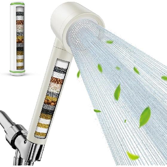 Filtered Shower Head with Handheld, High Pressure Shower Heads with 3 Spray, Showerhead with Filters Hand held for Hard Water, Remove Chlorine