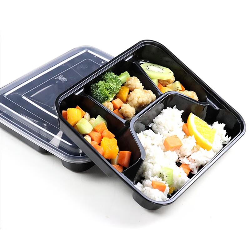 Einweg-Plastikbehälter mit 4 Fächern für Meal Prep