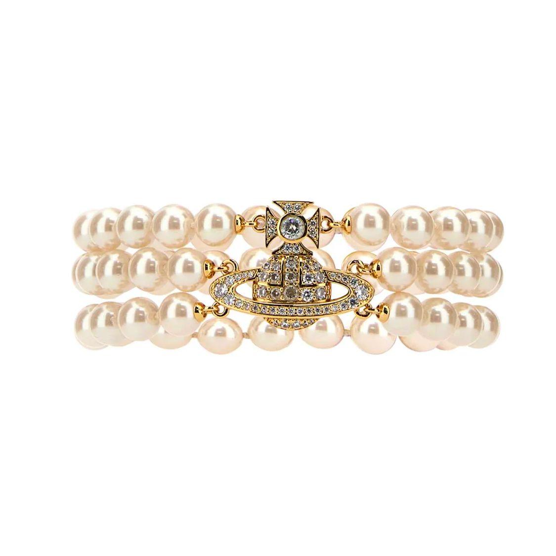 

Vivienne Westwood Logo Brass Pearl Bracelet Women bracelets Gold 6103006L02R143CNR143 NUM 2