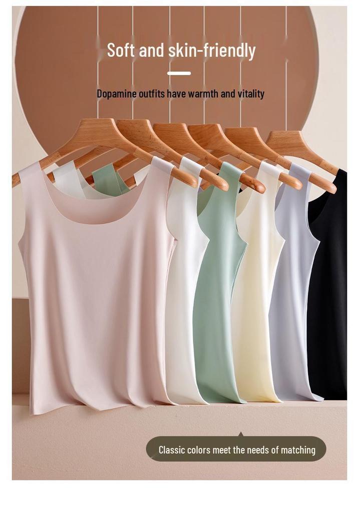 Women’s Seamless Ice Silk Strapless Camisole - Sexy, Ultra-Thin, Anti-See-Through Innerwear for Summer