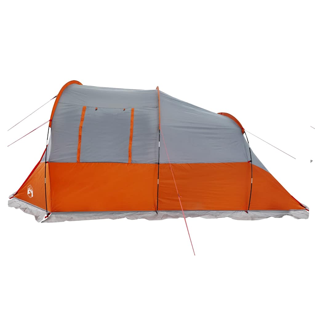 4 Person Tunnel Tent Grey and Orange Waterproof