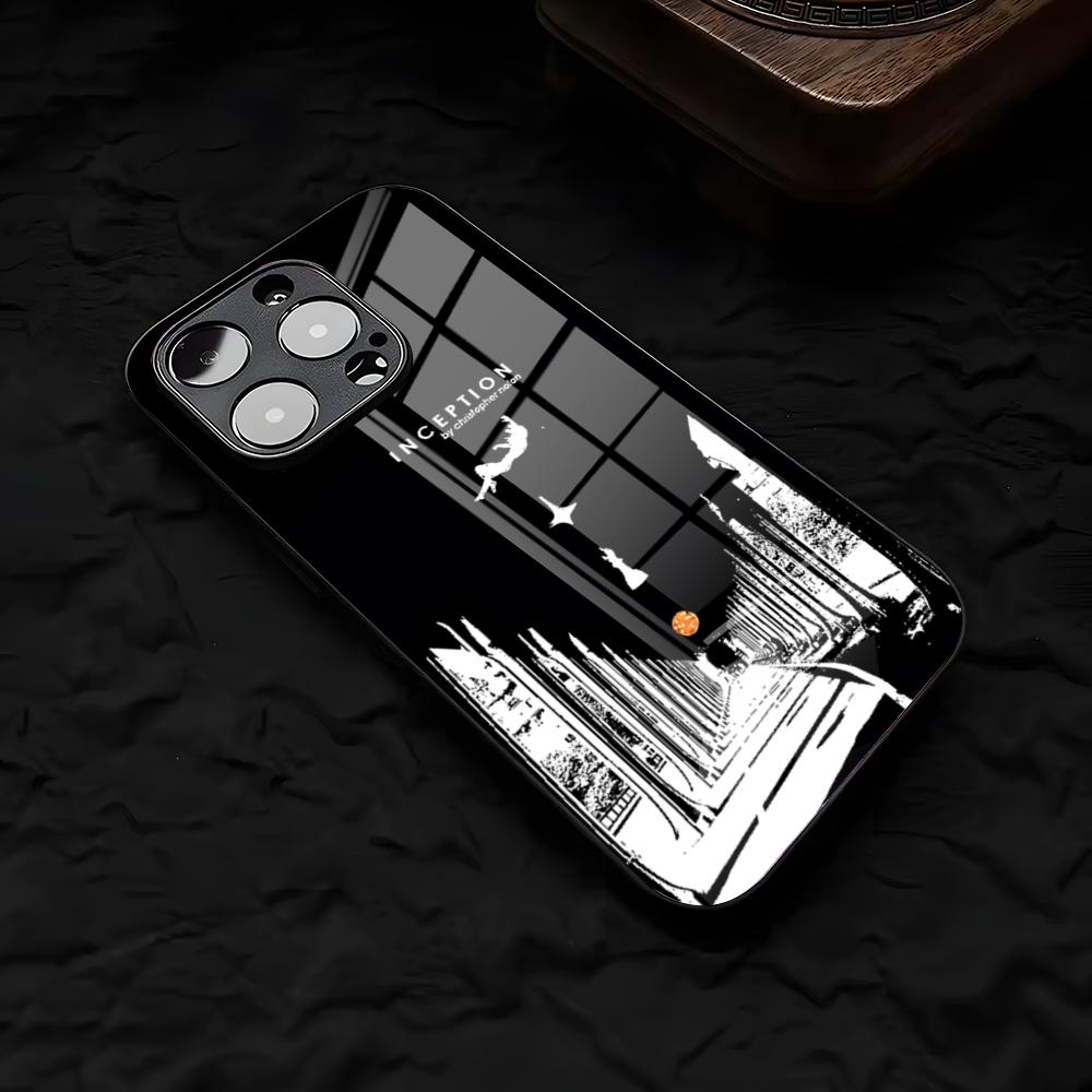 W-works I-Inception Phone Case For IPhone 17 Air 16 E Pro Max 15 14 13 Mini 12 Pro 11 Max Plus Black Glass Cover