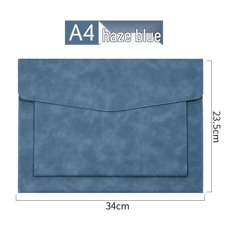 Large Capacity Leather A4 Conference File and Receipt Bag