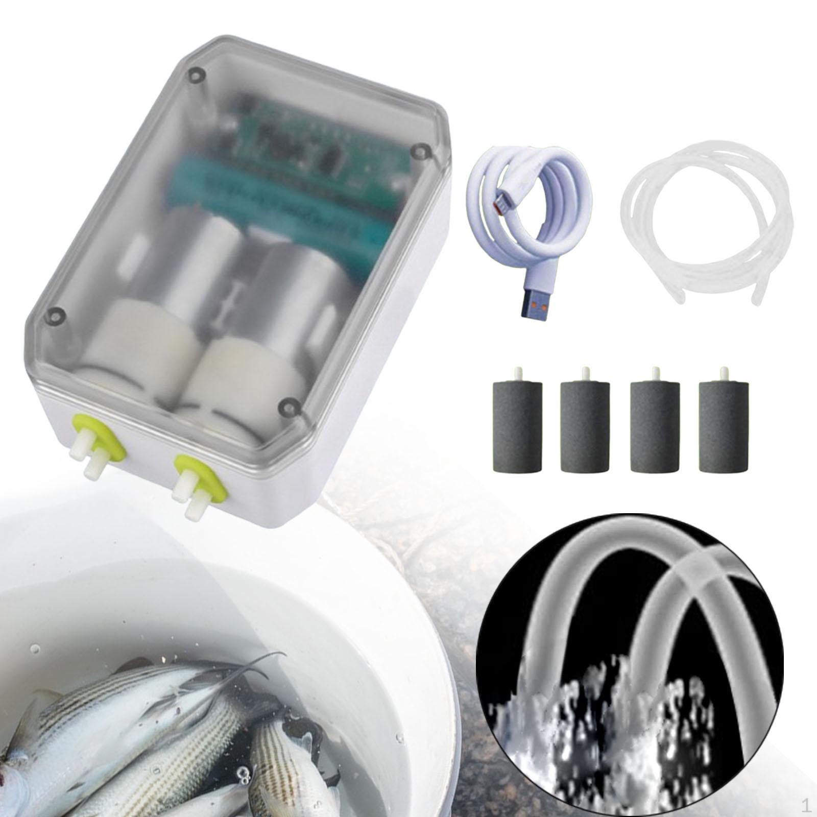 

Portable Aquarium Air Pump Double Motor Easy to Install Multifunction Rechargeable Fish Tank