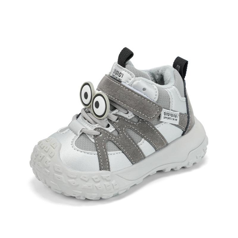 Kids Winter Fleece Lined Non Slip Soft Sole Toddler First Walking Sports Sneakers