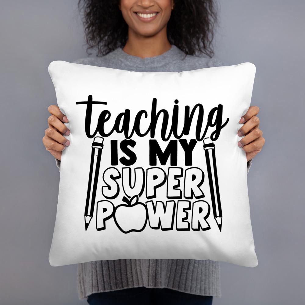 I’m A Teacher What’s Your Superpowerr Teacher's Day Pillow Case Cushion Cover Bedroom Party White Square Pillow Case Decoration