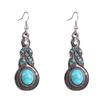 9 Pairs Bohemian Silver Drop Dangle Earrings Set for Women Girl Hypoallergenic Fashion Vintage Boho Turquoise Earrings