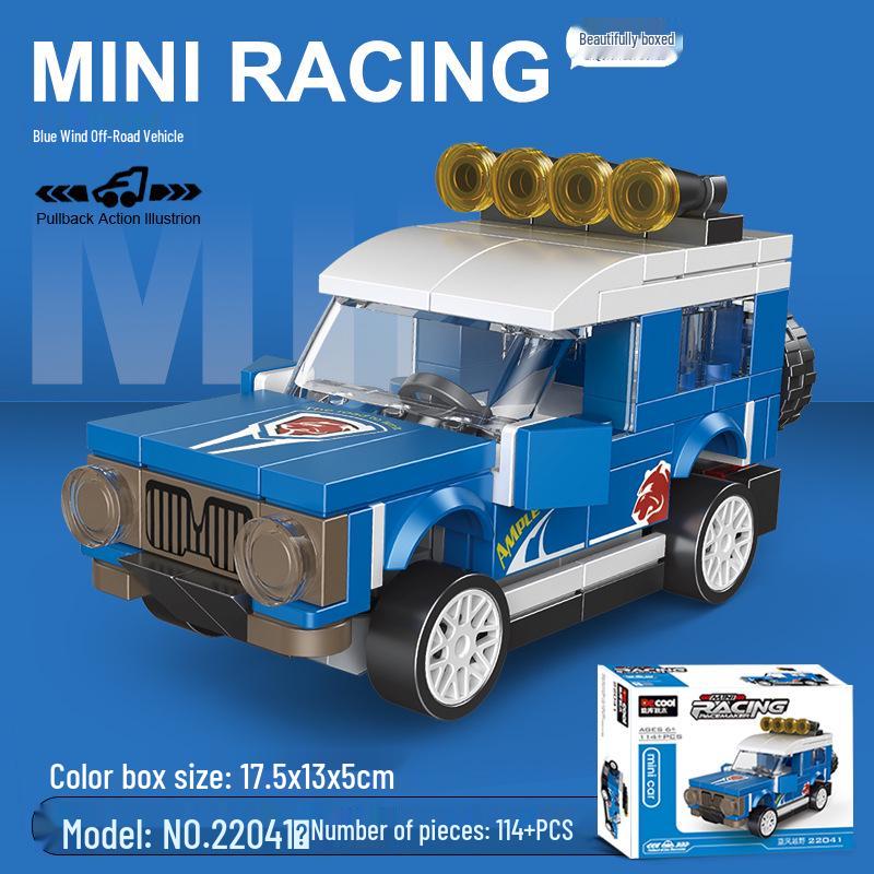 Pull-Back Assembly Toy Set: Campervan, Race Car, Ambulance, Fire Truck