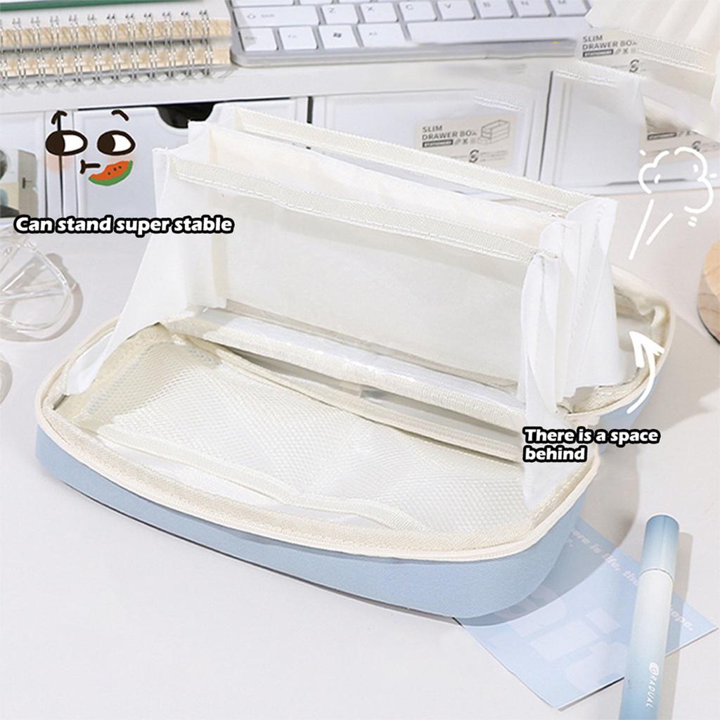 Big Capacity Canvas Pencil Case Pen Holder Large Storage Pouch Organizer Bag for Student  School Office Stationery Supplies