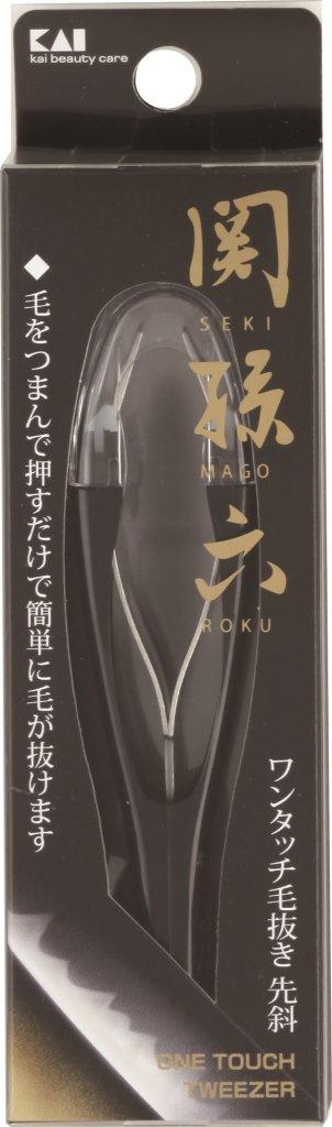 

Kai KAI Seki Magoroku One Touch Tweezers Slanted Tip Black For Tweezers No Pain HC1809