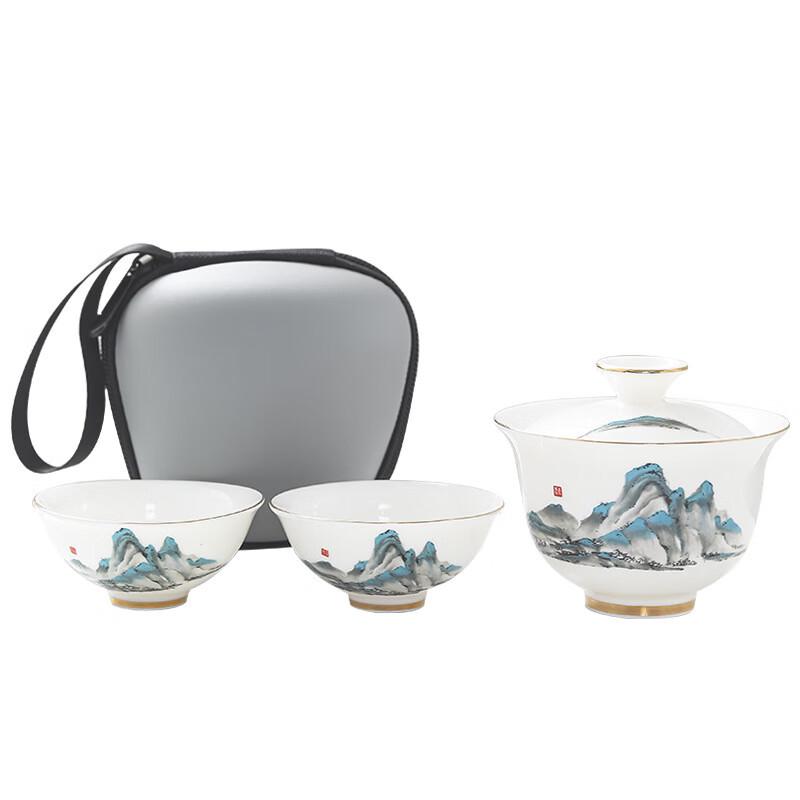 Chaxun Portable Travel Ceramic Tea Set with Gaiwan