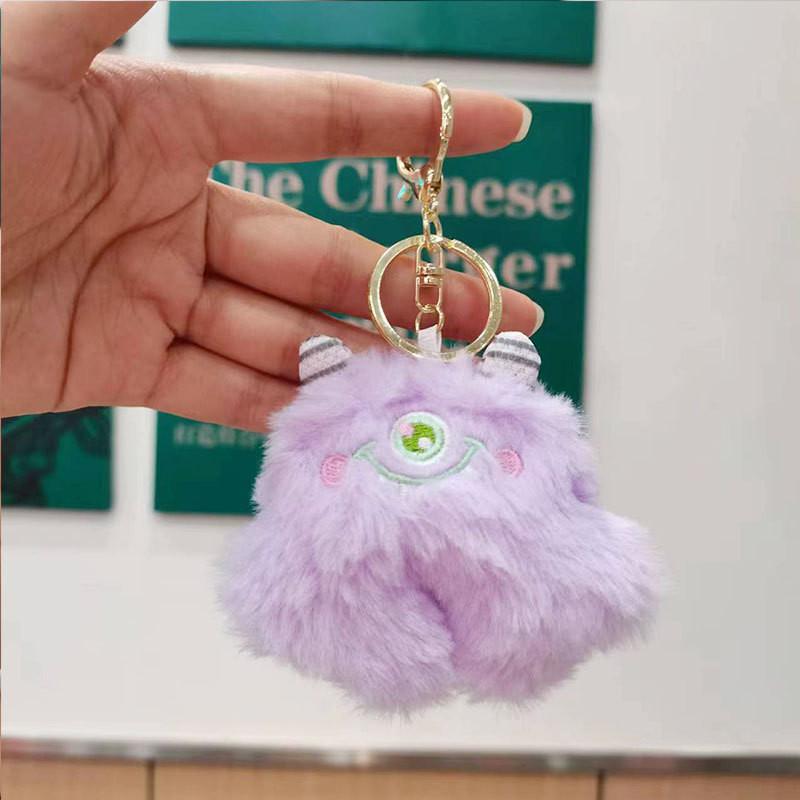 Delightful Mini Plush Monster Keychain Features Short Plush Material Available In Multiple Colors