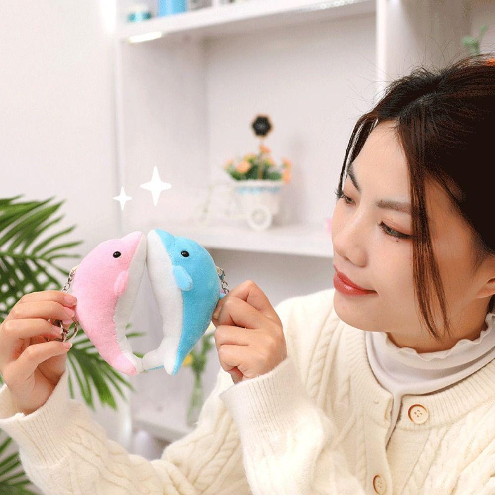 Animal Marinho Golfinho Pelúcia Boneca Chaveiro Animal Boneca Chaveiros Crianças Aniversário Natal