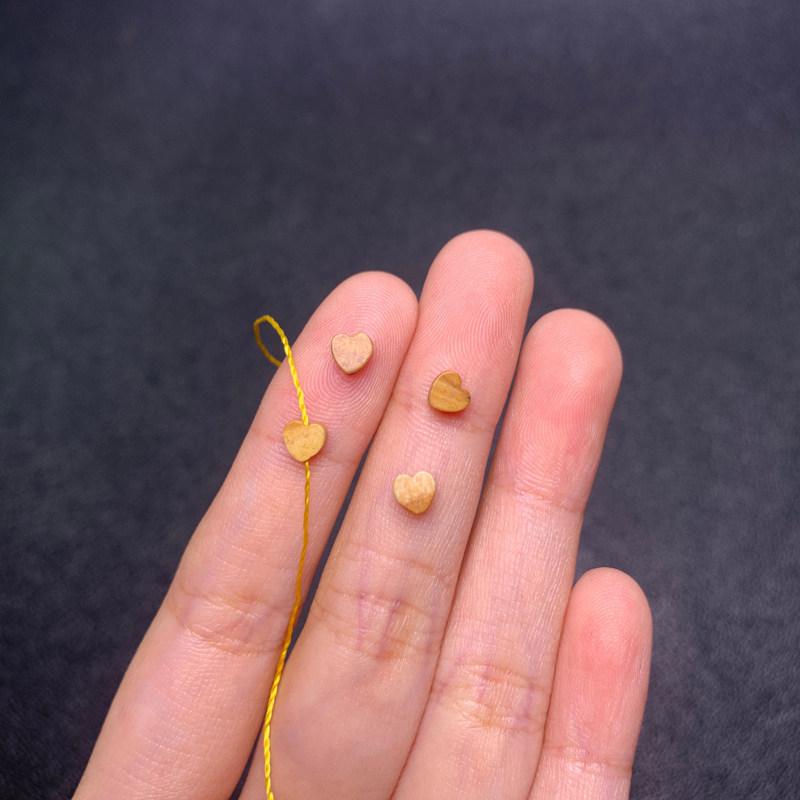 Small Heart Patterned Stone Spacer Bead for DIY Jewelry