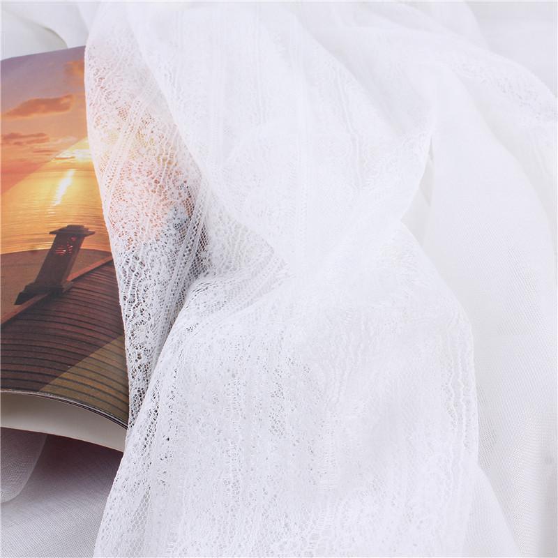 Vreovor Korean Lace Patchwork Scarf Women'S Linen Versatile Styles Thin And Long Winter Solid Color Silk Shawl