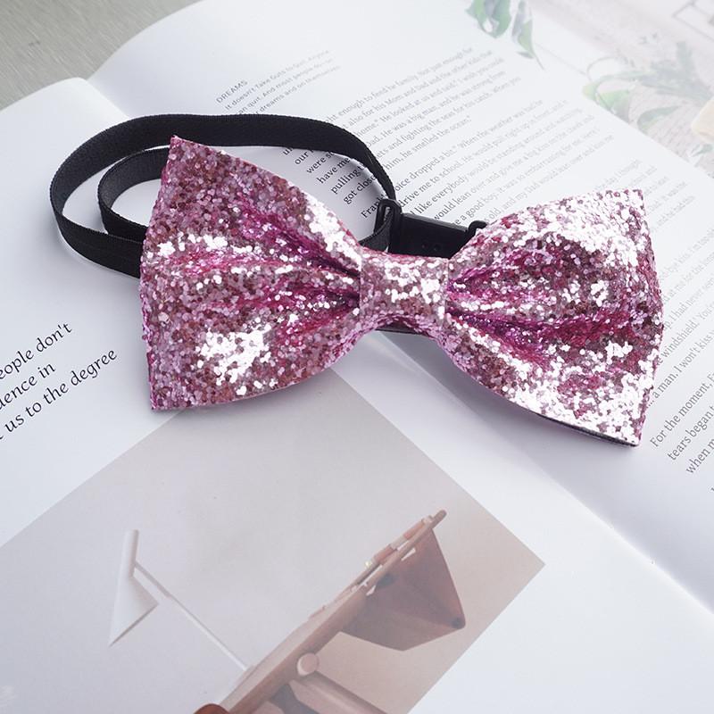 Sparkling Gold Glitter Resin Bow Tie Pin For Wedding And Party Wear