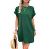Round Neck Pocket Short Sleeved Women's Dresses