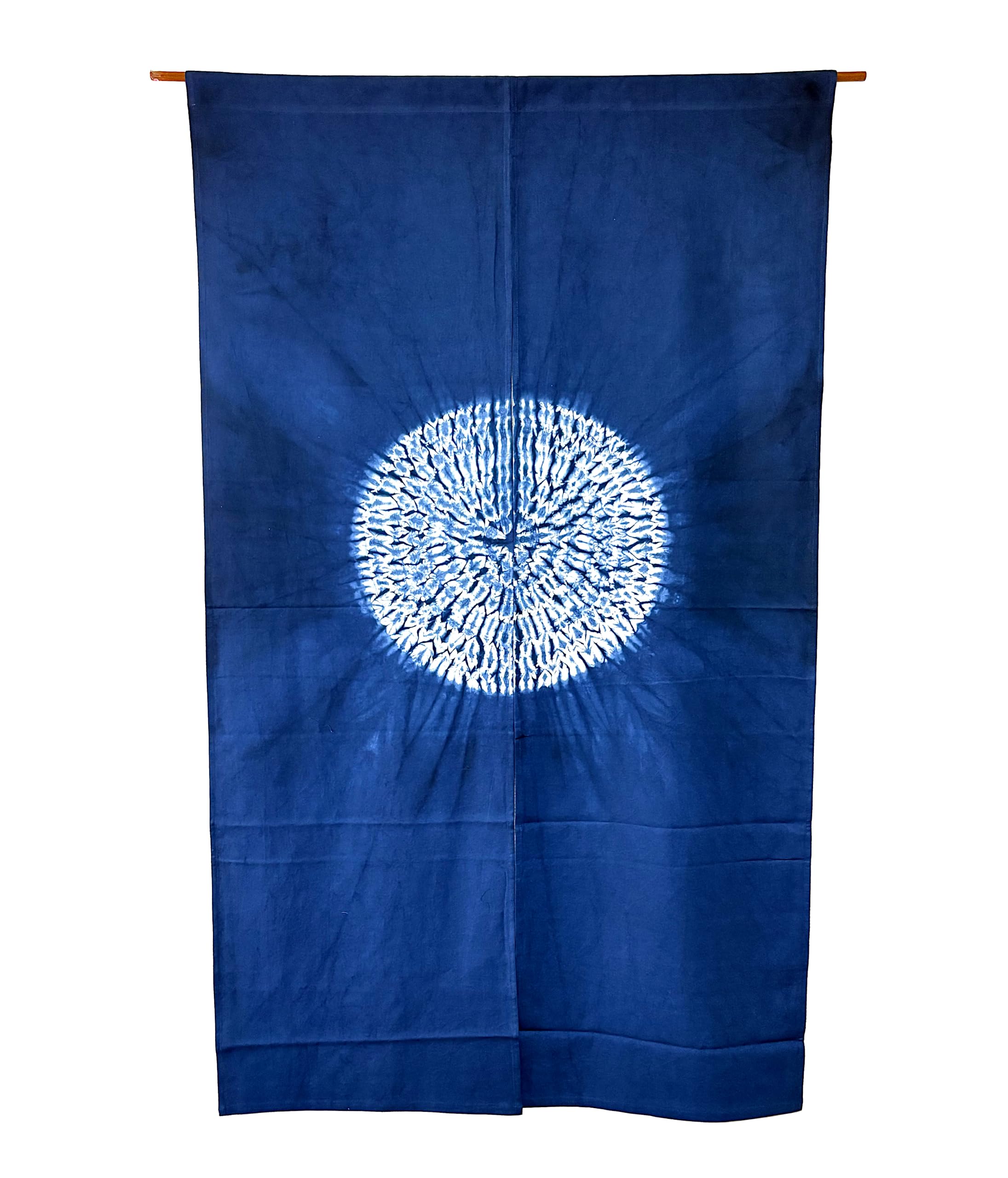 

150cm Long Indigo Blue Noren Curtain with Shibori Japanese Long Dark Navy Japan Blue Pattern, Style, Hand-Dyed, Length, Cotton, Opaque, Blue, (No. 4)