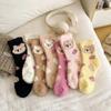 Fashion Coral Fleece Women Socks Warm Home Floor Socks Cartoon Strawberry Bear Socks Plush Mid Tube Sleep Socks