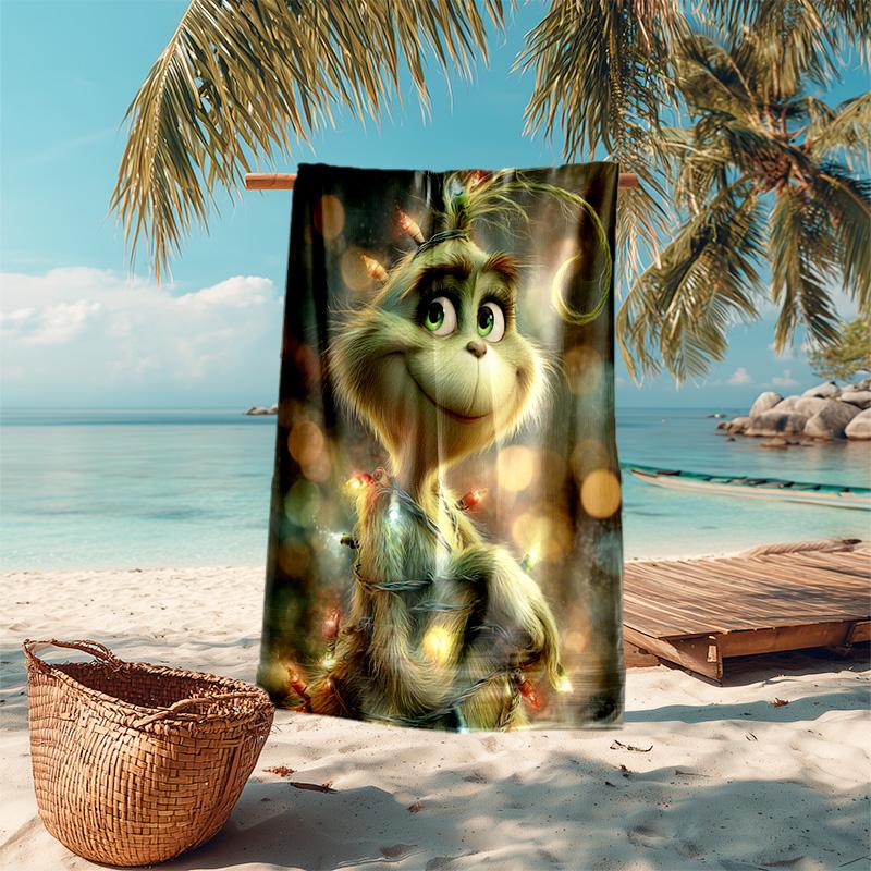 Christmas Gift Oscar Comedy Movie How the Grinch Stole Christmas soft beach towel outdoor camping vacation swinging beach scarf decorative blanket B19