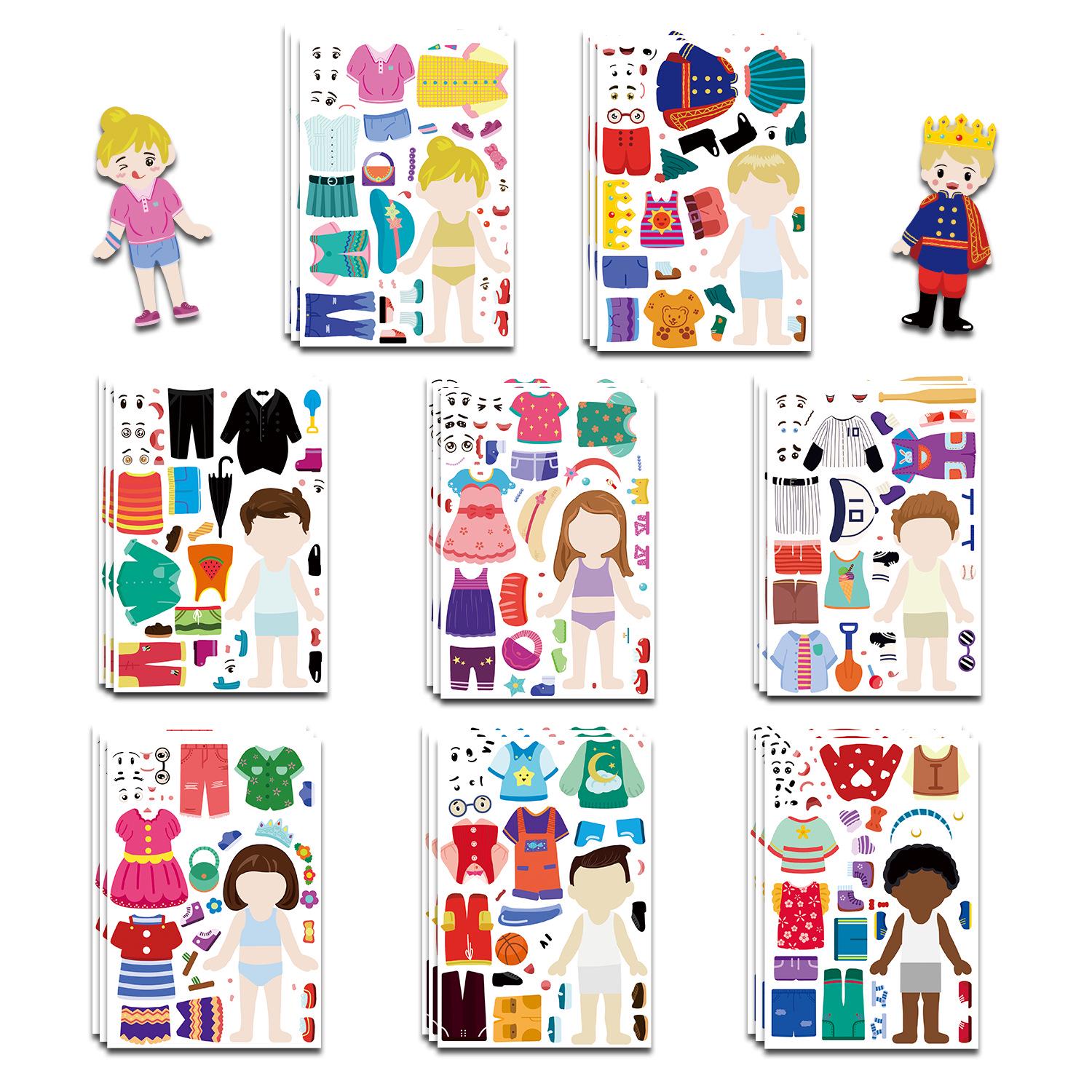 

Classic Kids Dress-Up Games Sticker Book: Fun DIY Collage & Decoration for Refrigerator and Phone Cases
