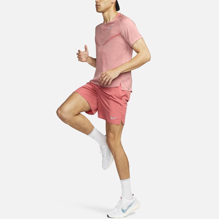 Nike Tech Knit Logo Crew Neck Sports T-Shirt Men Tops Stardust-Red DM4753-655