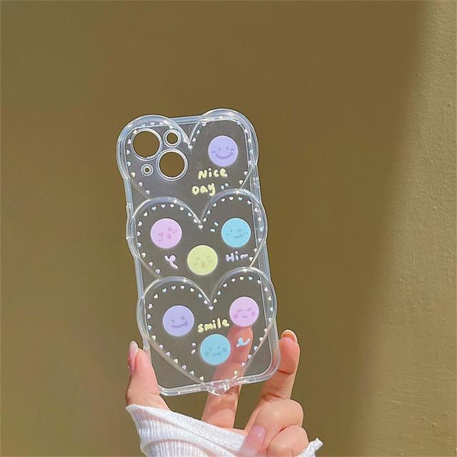 Ins Japan Cute 3d Love Heart Lens Protective Phone Case For Iphone 13 12 11 Pro Max Kawaii Cindy Color Shockproof Soft Cover