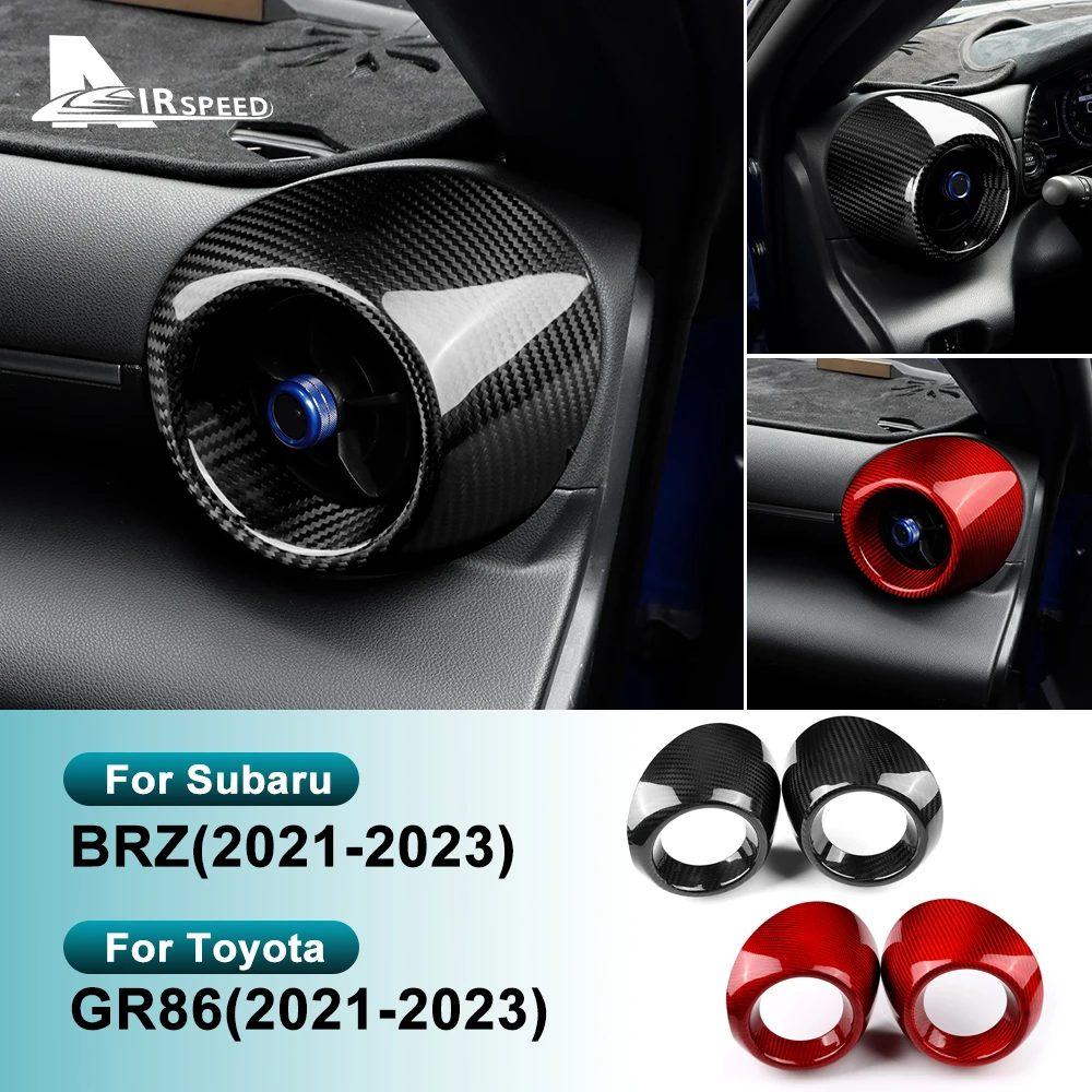 Real Hard Carbon Fiber Cover For Subaru BRZ Toyota GR86 2021 2022 2023 2024 LHD Sticker Accessories Car Air Conditioner Outlet