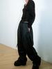 Sukkoleuseji Wide String Dot Pants Resembling A Crumpled Page (Black)
