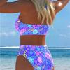 Nuovo Sexy Bikini Europeo e Americano per Commercio Estero con Pizzo Stampato e Laccetti Costume da Bagno Donna