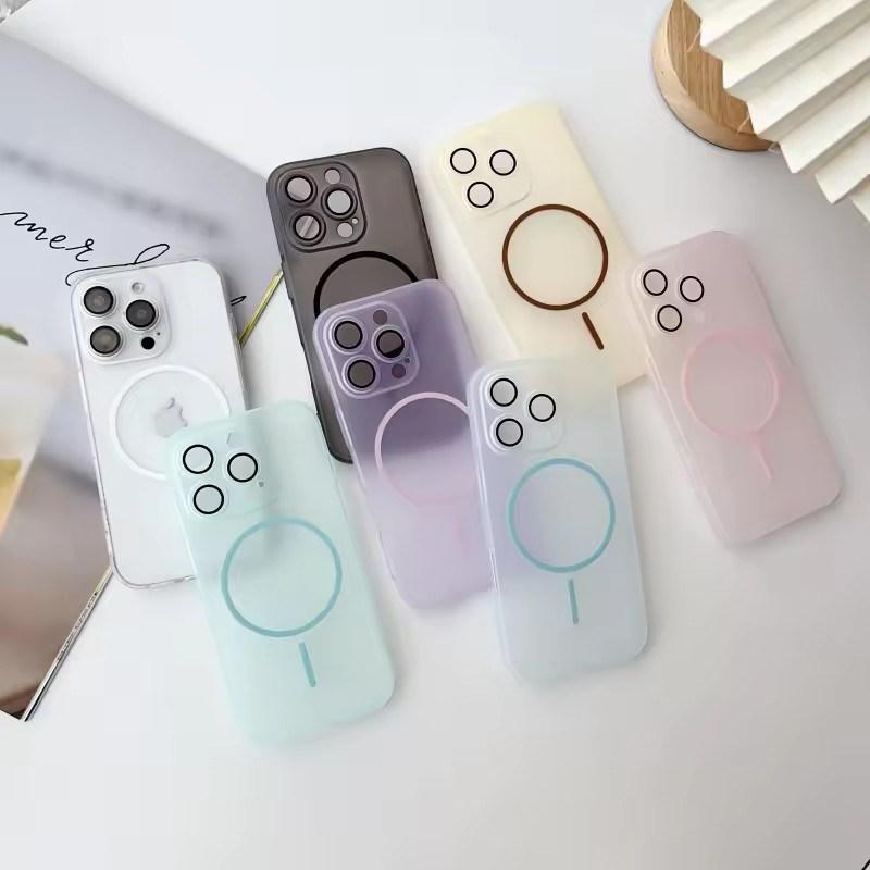 Luxury Ultra Thin Magsafe Wireless Charging Magnetic Case For iPhone 16 15 14 13 12 Pro Max Plus 16E Clear Matte Silicone Soft Cover