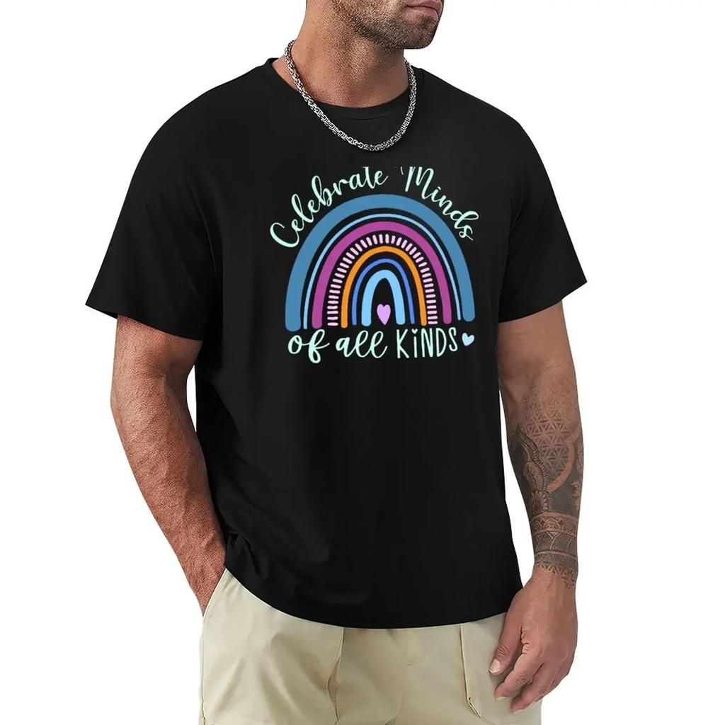 Celebrate Minds Of All Kinds T-Shirt Blouse vintage clothes funnys oversized graphic t shirts for pack