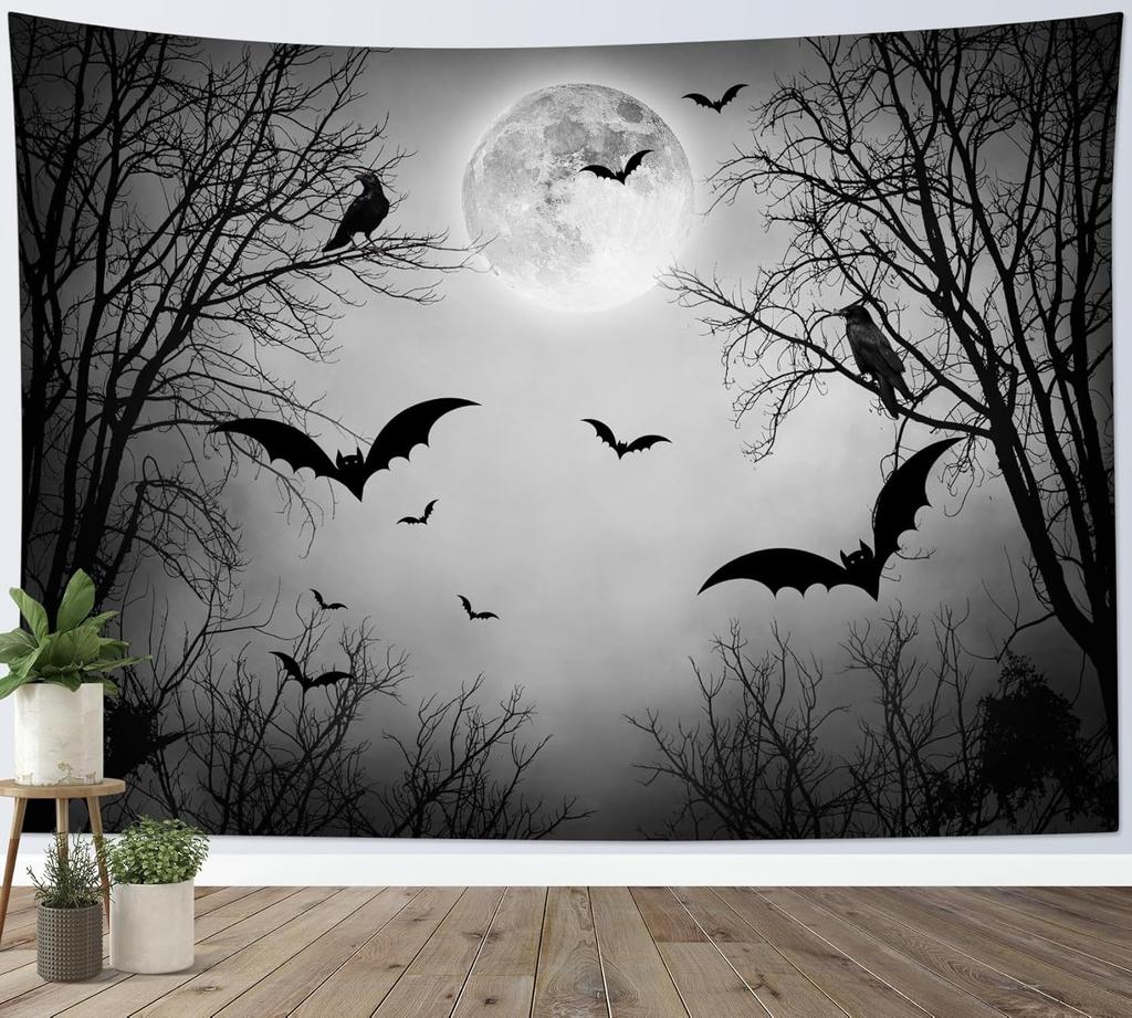 Halloween Hut Pumpkin Image Tapestry Halloween Decoration Party Background Wall Room Decoration Festival Home Decoration