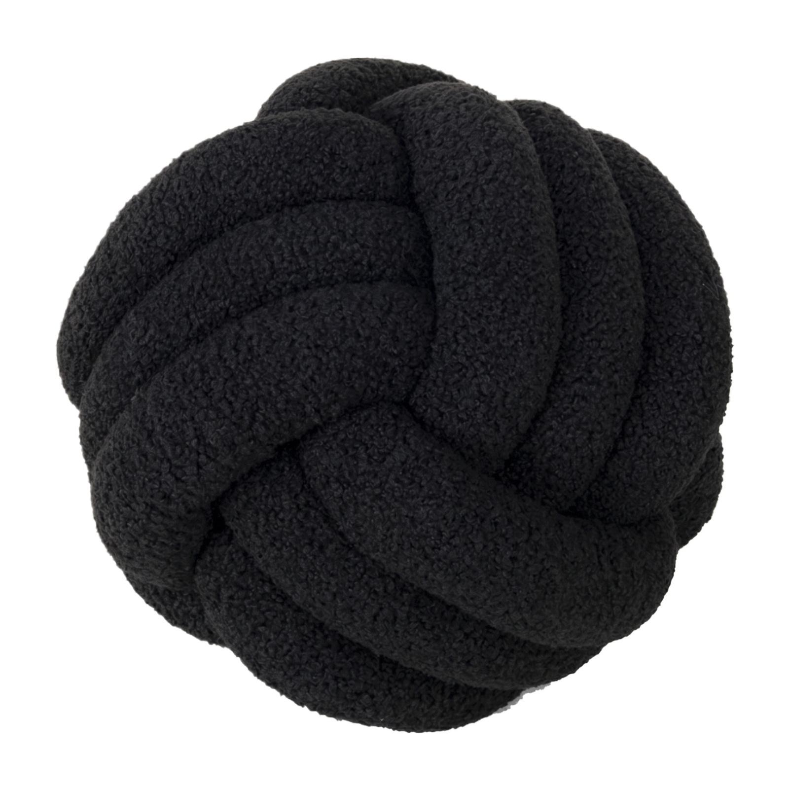 

Handwoven Knot Ball Pillow Soft Textured Decorative Cushion for Home and Office Use Unique Design Comfortable Support One Size чёрный