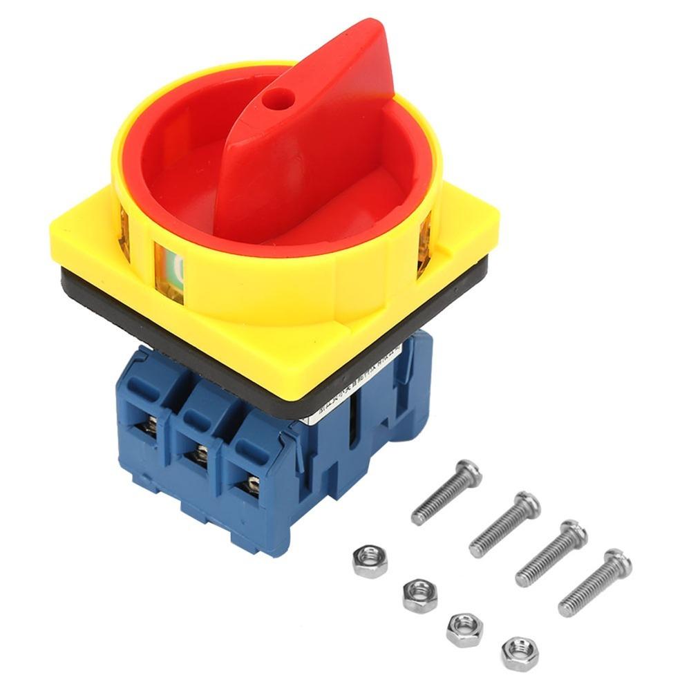 25A/32A Load Load Circuit Breaker Switch 3-Pole 65*65*95mm Load Circuit Breaker, Rotary Switch High Current on Off