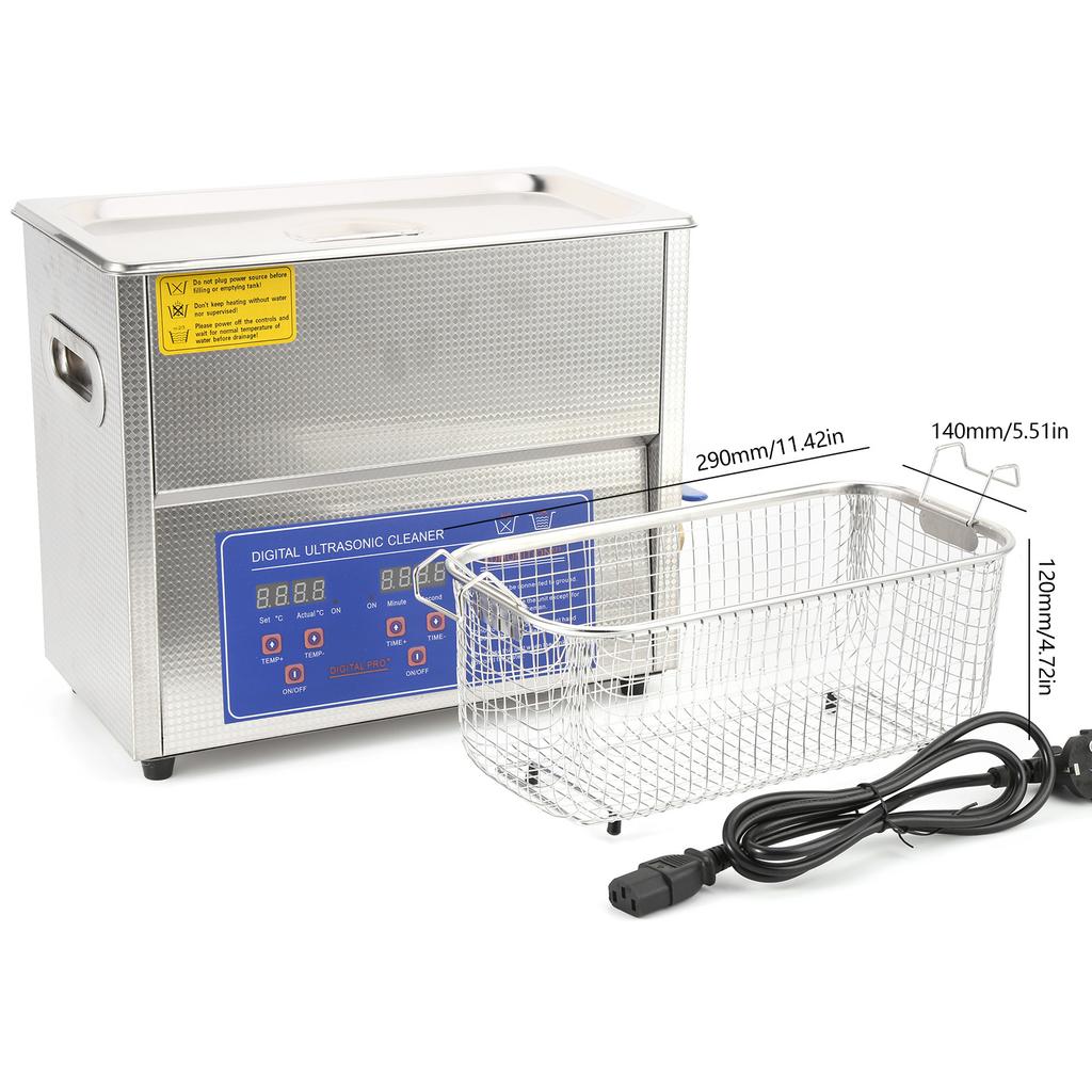 Ultrasonic Cleaner 6L Ultra Sonic Tank Bath Cleaning Heater Timer Digital Display MH‑031X