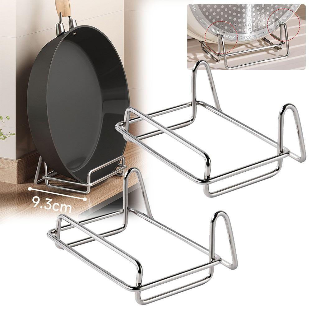 Space Saving Countertop Cookware Rack Vertical Pot Lid Drying Rack Durable Pot Rack