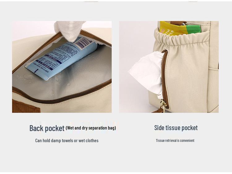 Multifunctional Large Capacity Maternity Bag with Insulated Bottle Holder