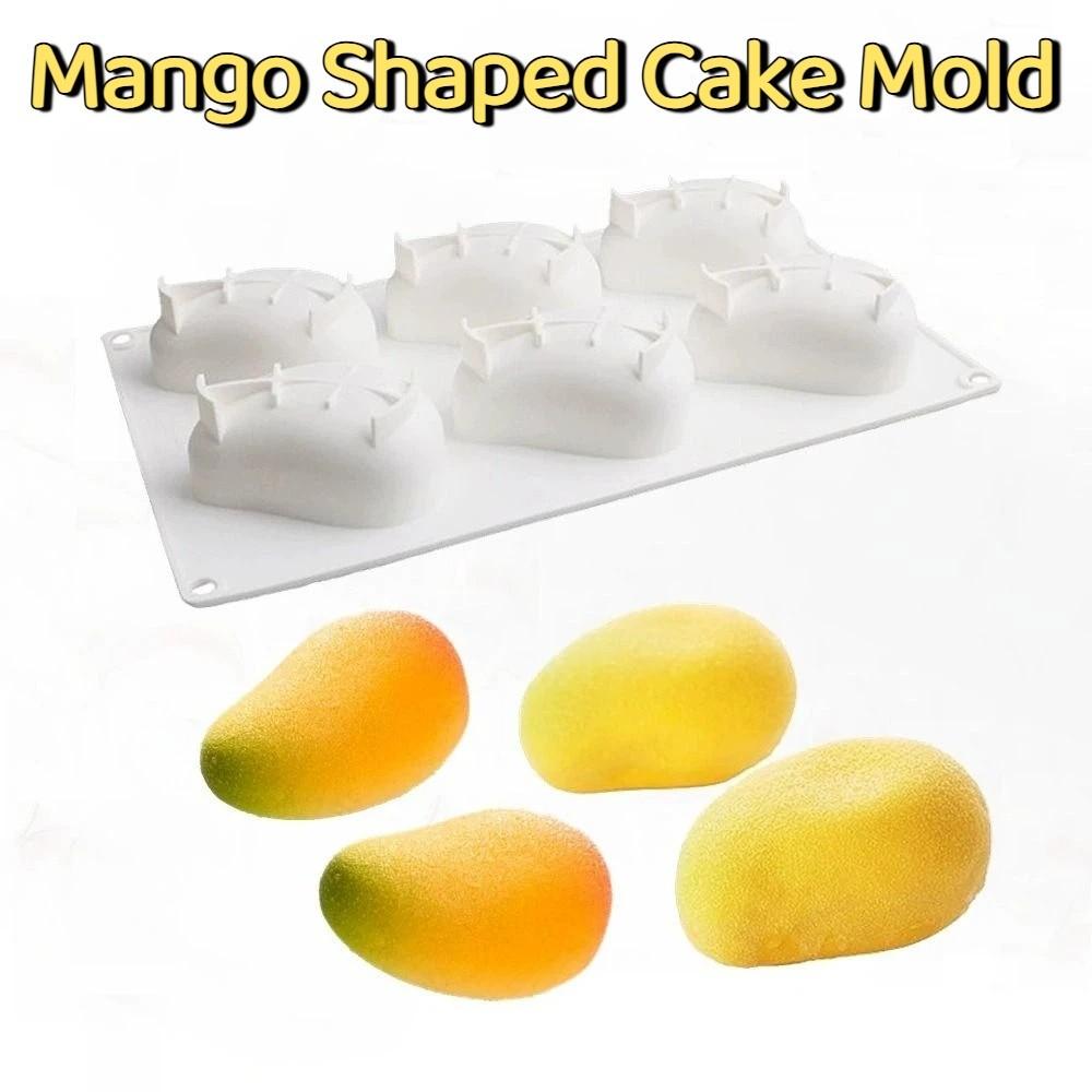 6 Cavity Realistic Fruit Baking Mold Non-toxic Mousse Cake Molds Mango Shaped Cake Mold Household