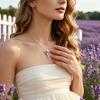 Flower Bouquet Necklace Pendant Metal Floral Gift Box Design with Bow Decoration Lightweight Necklace for Women Romantic Jewelry Gift
