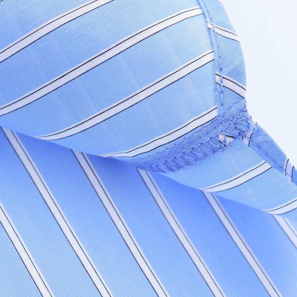 2025 Spring Women's Striped Poplin Long Sleeve Shirt - European & American Fashion