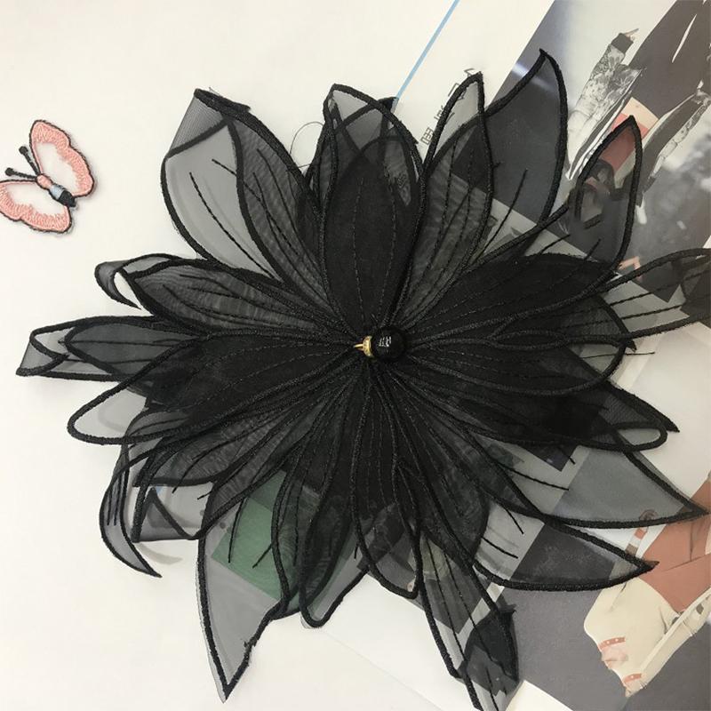 Embroidered Flower DIY Patch Applique Pearl Garment Accessories Decor Stereoscopic Sewing Supplies