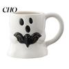 Keramik Fantasy Trinkgeschirr Halloween Tasse Niedliche Geist Kürbis Tasse Wiederverwendbar Gruselig Handgemacht Kaffee mit Deckel Einzigartige Partygeschenke Mit