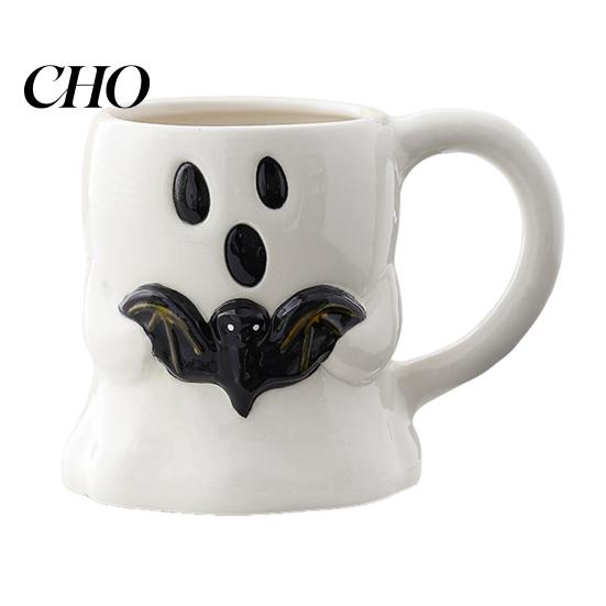 Keramik Fantasy Trinkgeschirr Halloween Tasse Niedliche Geist Kürbis Tasse Wiederverwendbar Gruselig Handgemacht Kaffee mit Deckel Einzigartige Partygeschenke Mit