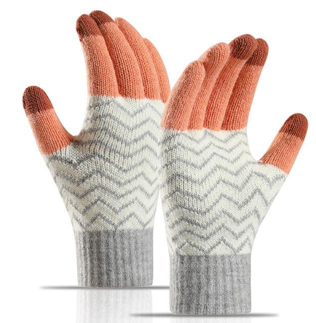 

Полосатые шерстяные зимние перчатки без пальцев с флисовой подкладкой, совместимые с сенсорным экраном, для велоспорта